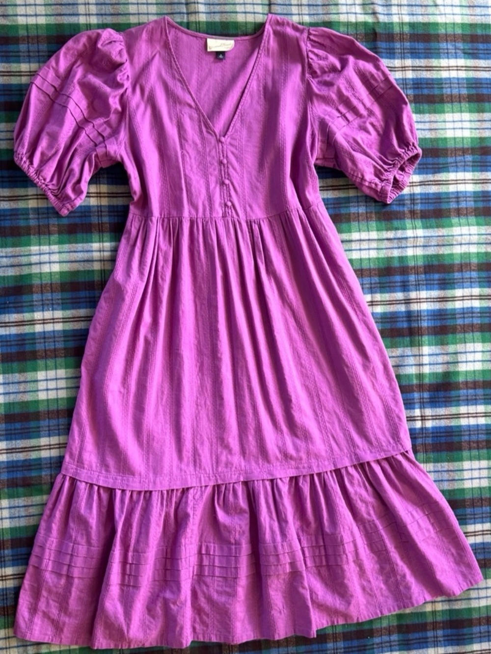 Purple cotton maxi dress.